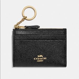 Coach Mini Chain Wallet- Black